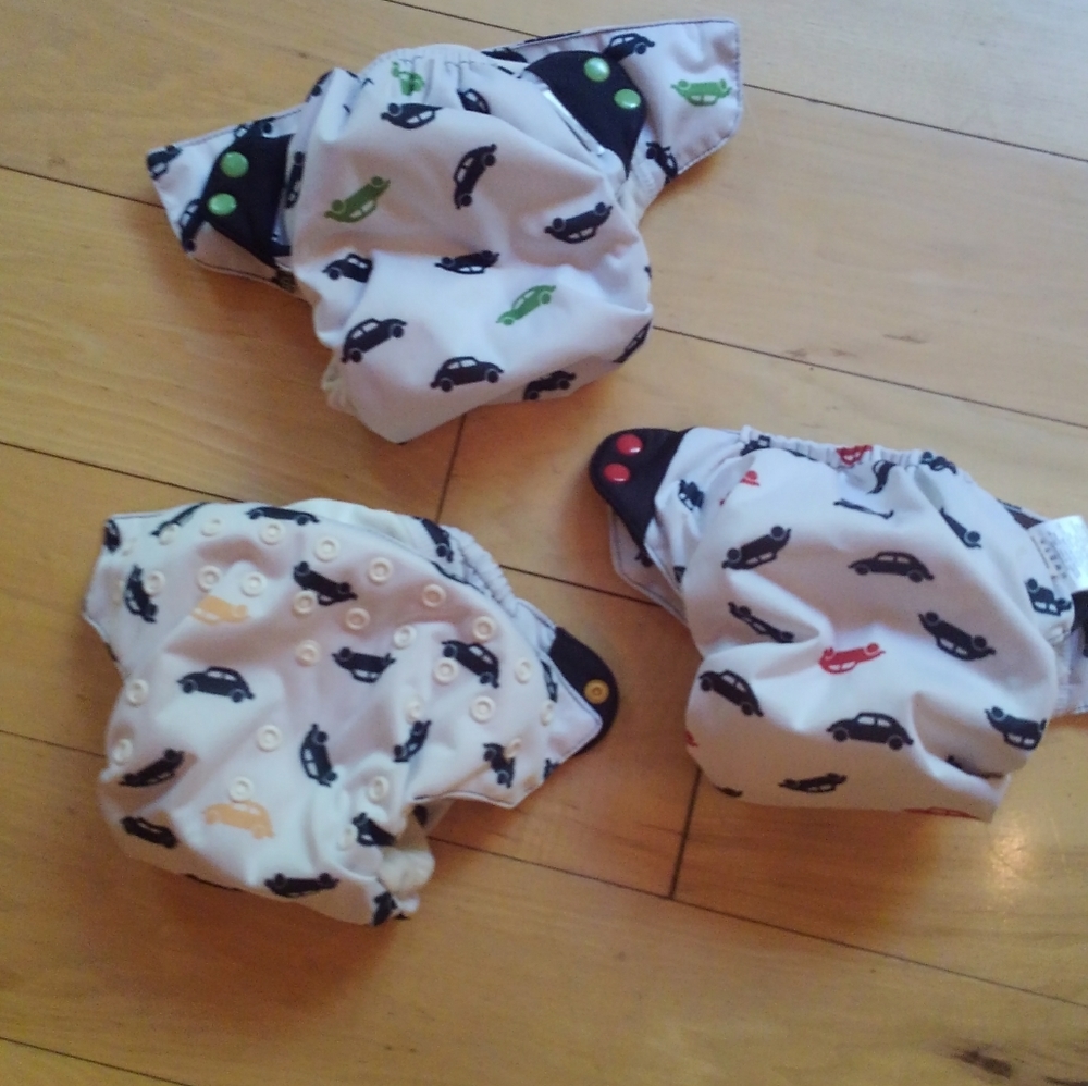 BumGenius Elemental AIO Cloth Diapers with cars